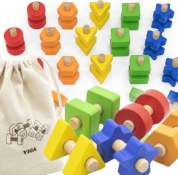 VIGA Forme și șuruburi colorate pentru copii