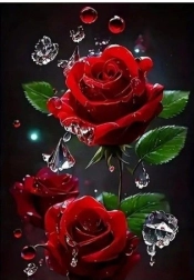 Mozaic de diamante Trandafir roșu 30x40 cm