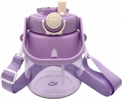 Sticlă de apă pentru copii cu pai și curea 1 l