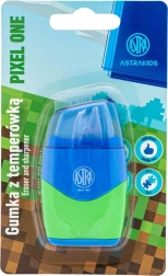 Ascuțitoare cu gumă 2‑în‑1 ASTRA Pixel One