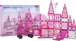 Set de construcție magnetică Prințesa Roz 58 piese