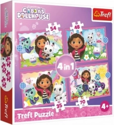 Puzzle 4în1 Căsuța lui Gabi pentru pisicuțe 4+