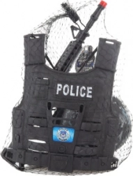 Set poliție pentru copii cu vestă tactică și accesorii