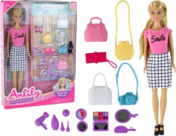 Păpușă ANLILY – set de stilizare cu genți și accesorii