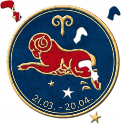 CURIOSI puzzle rotunde Zodiac – Berbec, 33 piese