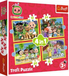 Puzzle 4v1 Cocomelon, Cunoaște eroii Trefl
