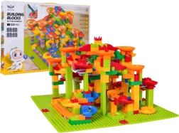 Set de construcție colorat – pistă cu bile, 523 piese
