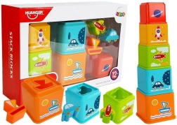 Pahare stivuibile cu imagini ale vehiculelor și sorter pentru bebeluși