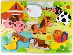 Puzzle montessori de încastrat din lemn – fermă TOOKY TOY