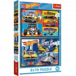 Puzzle 2x70 Mașini Hot Wheels