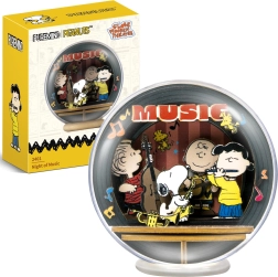 Puremind model 3D din lemn SNOOPY PEANUTS în sferă – concert nocturn puzzle DIY