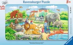 Ravensburger puzzle pentru copii în ramă, 15 piese – excursie la zoo