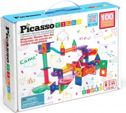 Set de construcție magnetic PICASSO – 100 piese pistă cu bile