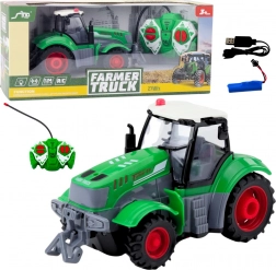 Tractor verde telecomandat 1:24