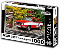 Puzzle retro aut Škoda 105 S Follow Me 1980 1000 piese