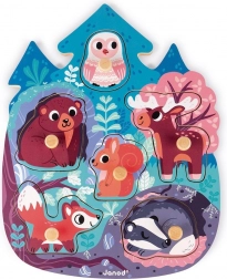 Janod puzzle din lemn cu animale din pădure
