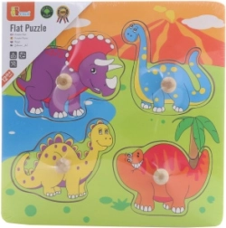 Puzzle din lemn Dinozauri Colorati