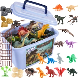 Woopie set de figurine cu dinozauri, 40 buc., în cutie portabilă