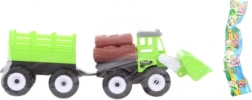 Tractor din plastic cu încărcător și remorcă pentru copii