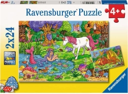 Puzzle Ravensburger Pădurea magică 2x24 piese