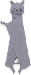doudou din muselină new baby pisicuță gri