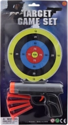 Pistolă cu ventuze și țintă