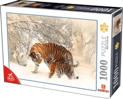 Puzzle tigru cu pui, 1000 piese