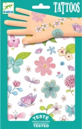 Djeco tatuaje temporare cu flori (2 foi)