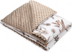 Pătură pentru copii din minky cu umplutură Safari 80 × 100 cm