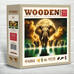 wooden city puzzle din lemn Visuri de elefant 1010 piese