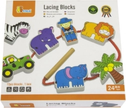 Cuburi de lemn Viga pentru înșiretare Safari ZOO