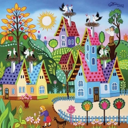 Puzzle pătrat Zborul berzelor 1000 piese