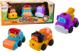 Set de vehicule de construcții pentru toddleri din cauciuc moale