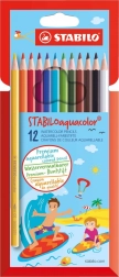 Set de creioane acuarelă Stabilo Aquacolor 12 buc