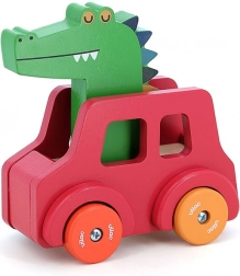 Vilac Mașinuță din lemn cu claxon Crocodil