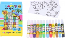 Culori glitter pentru sticlă 11+1, 10 ml