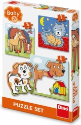 Puzzle Dino cu animăluțe pentru copii de la 2 ani