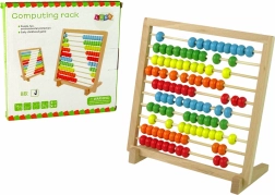 Abac școlar din lemn cu mărgele colorate