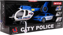 Set de poliție: elicopter și mașină cu lumini și sunete