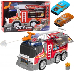 Mașină de pompieri cu lumini, sunete și tun de apă funcțional