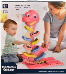 Pistă auto etajată Dinozaur cu mașinuțe