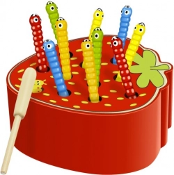 Joc din lemn Trscka – prinderea viermişorilor cu magnet