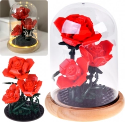 Set de construcție trandafir iluminat sub cupolă, 219 piese