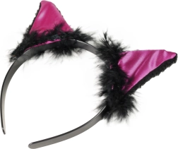 Bentiță de carnaval Pisică cu urechi și pene