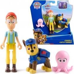 Figurine Paw Patrol Chase, căpitanul Turbot și căpulina – set Adventure Bay