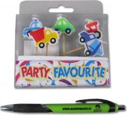 Lumânări decorative în formă de mașinuțe colorate