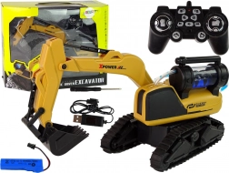 Excavator pe șenile RC mare, galben