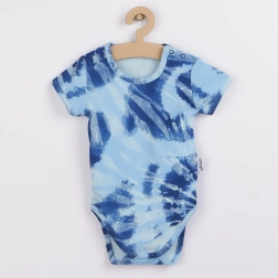 Body pentru bebeluși din bumbac cu mânecă scurtă Nicol Tomi albastru