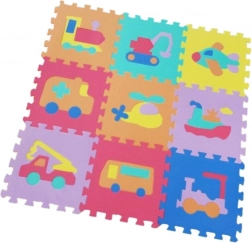 Puzzle de podea din spumă cu mijloace de transport, 9 piese