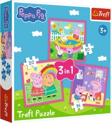 Puzzle 3 în 1 – Peppa și prietenii TREFL